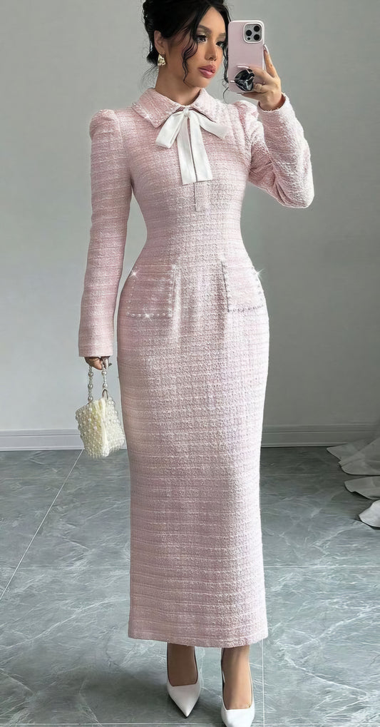 Pink Tweed Dress